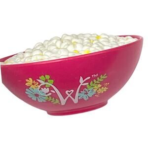 American Girl Doll Wellie Wishers POPCORN BOWL 2.5" Pink Toy Play Food Accessory